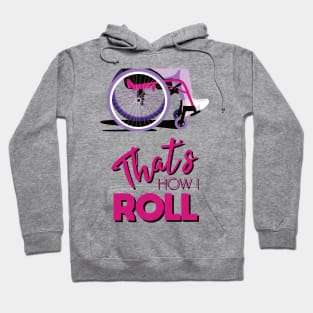 Manual Wheelchair | That’s How I Roll Typography - Pink & Purple Hoodie